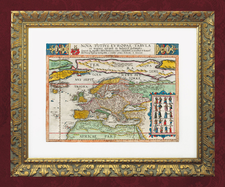 Carta dell'Europa  De Jode 1593