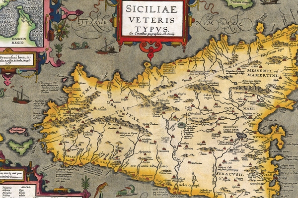 Carta della Sicilia Abraham Ortelius