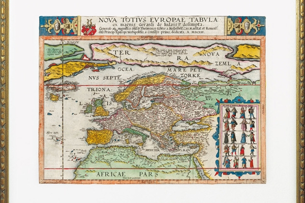 Carta dell'Europa  De Jode 1593